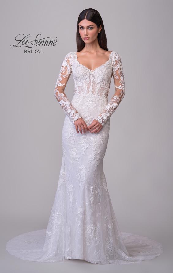 Picture of: Long Sleeve Wedding Dress with Beautiful Lace and Boning Detail in IIIII, Style: B1290, Detail Picture 4
