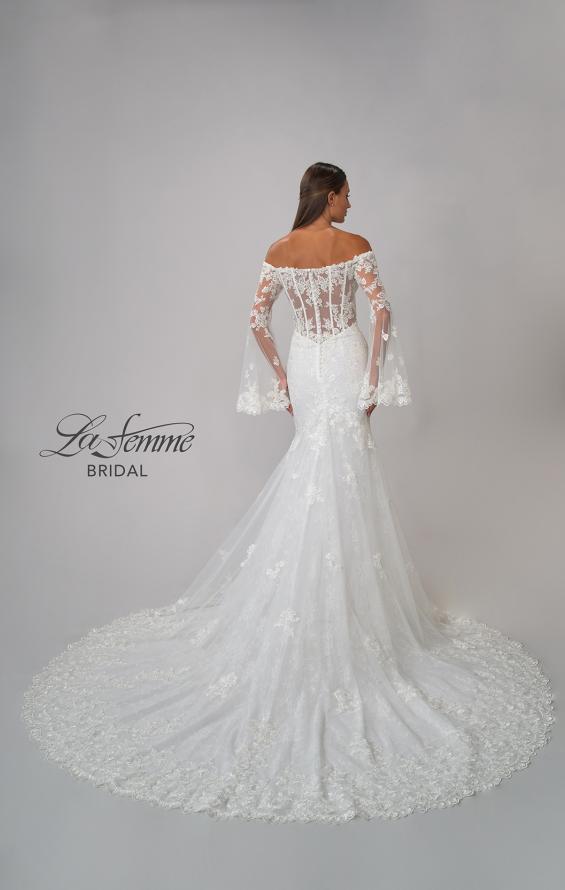 Picture of: Bell Sleeve Lace Wedding Dress with Off Shoulder Top in IIIII, Style: B1203, Detail Picture 7