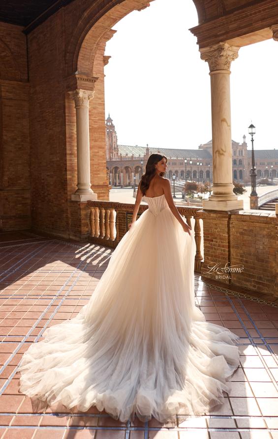 Picture of: Strapless Ruched Corset Tulle Ball Gown Wedding Dress in IIIIII, Style: B1437, Detail Picture 8