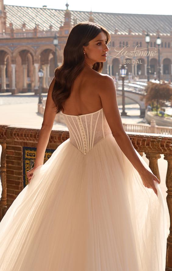 Picture of: Strapless Ruched Corset Tulle Ball Gown Wedding Dress in IIIIII, Style: B1437, Detail Picture 3
