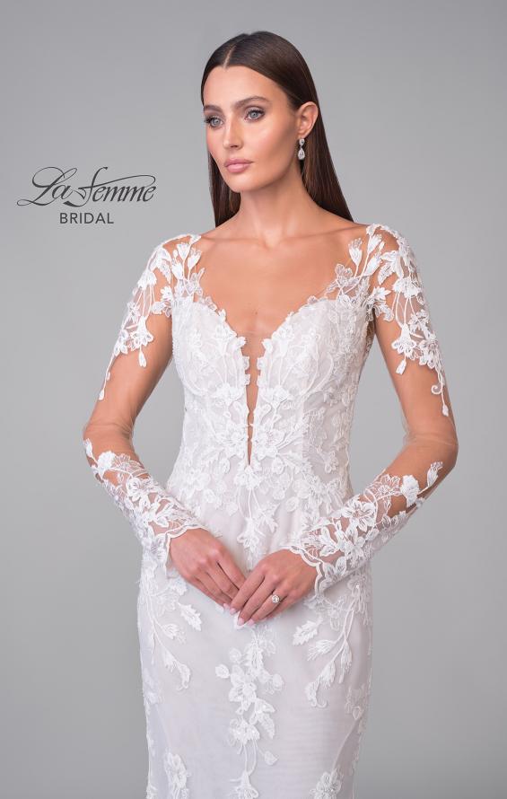 Picture of: Long Sleeve Lace Gown with Beautiful Train and Illusion Back in IIINI, Style: B1248, Detail Picture 10