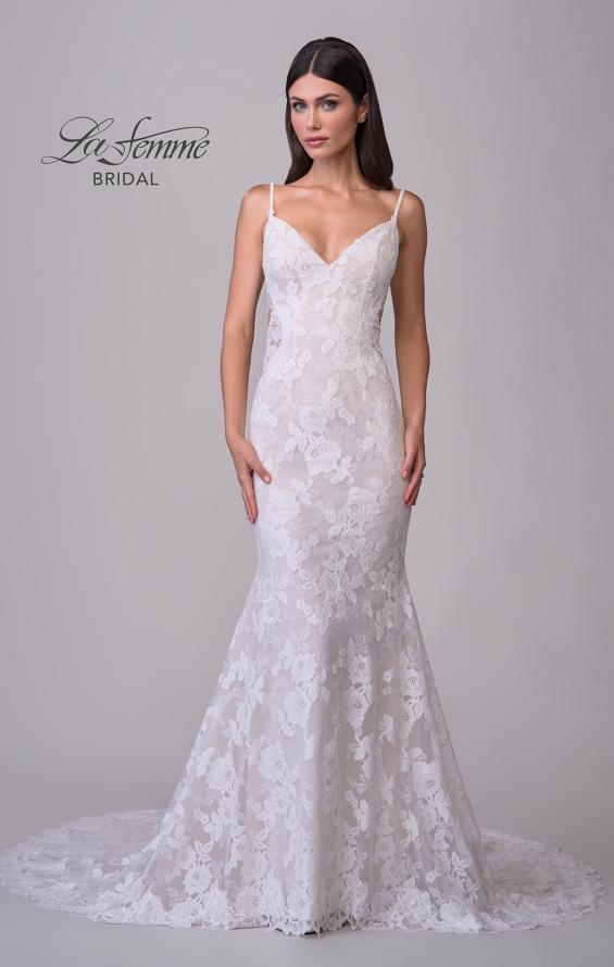 Picture of: Beautiful Lace Wedding Gown with Illusion Lace Back and Beaded Straps in IIINI, Style: B1314, Detail Picture 11