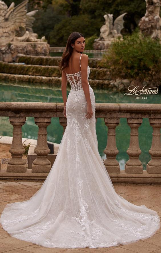Picture of: Mermaid Lace and Tulle Wedding Dress with Unique Bustier Style Bodice in IIINI, Style: B1363, Back Picture