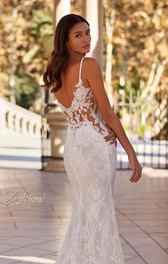 Picture of: Beautiful Lace Wedding Gown with Illusion Lace Back and Beaded Straps in IIINI, Style: B1314, Detail Picture 2