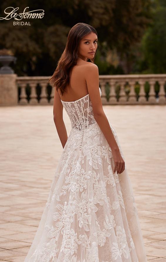 Picture of: A Line Wedding Gown with Slit in a Beautiful Lace in IIINI, Style: B1358, Detail Picture 2