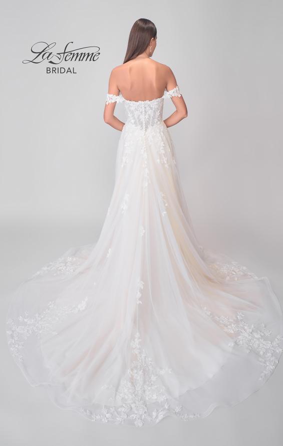 Picture of: Tulle A-Line Gown with Lace Applique Details and Off the Shoulder Top in IIINI, Style: B1273, Detail Picture 5