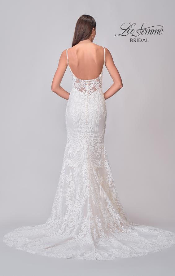 Picture of: Lace Wedding Dress with Square Neckline and Low Illusion Lace Back in IIINI, Style: B1295, Detail Picture 6