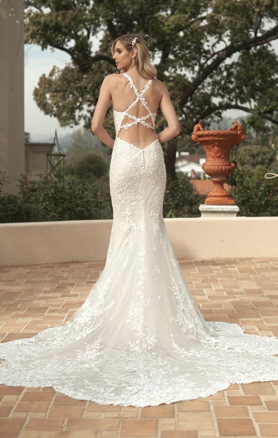 Picture of: Lace Gown with Gorgeous Clover Train and Open Back in IIINII, Style: B1241, Detail Picture 8, Landscape