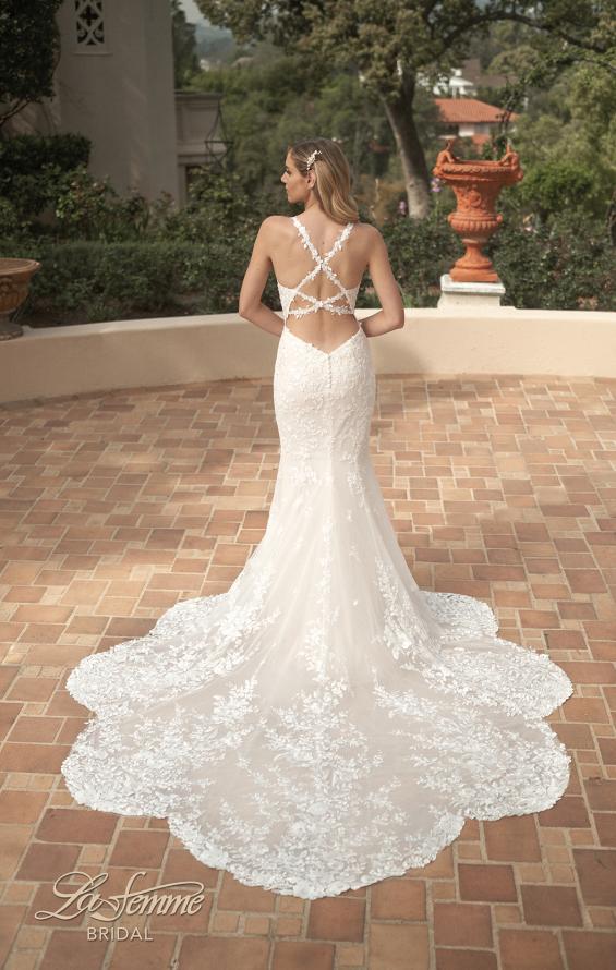 Picture of: Lace Gown with Gorgeous Clover Train and Open Back in IIINII, Style: B1241, Back Picture