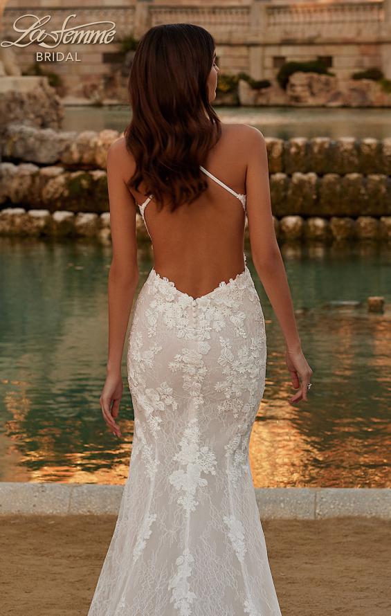 Picture of: Lace Wedding Dress with Scallop Edge Slit and Square Neckline in IIINII, Style: B1318, Detail Picture 2