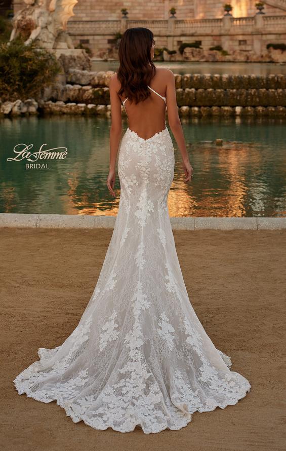 Picture of: Lace Wedding Dress with Scallop Edge Slit and Square Neckline in IIINII, Style: B1318, Detail Picture 3