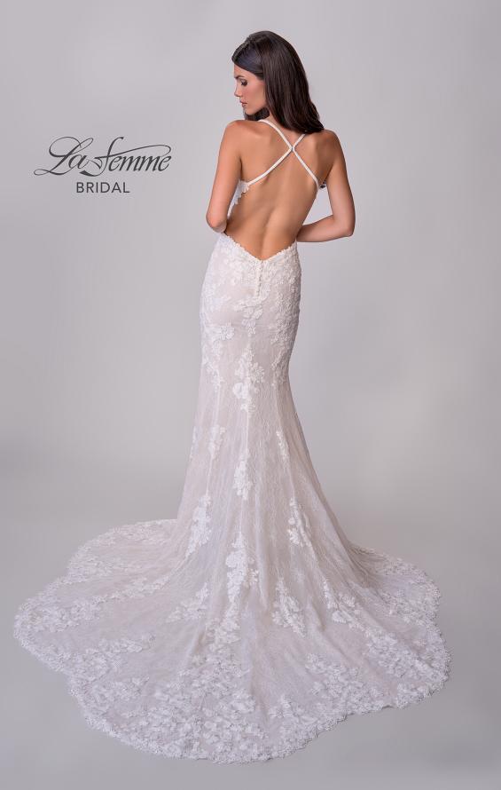 Picture of: Lace Wedding Dress with Scallop Edge Slit and Square Neckline in IIINII, Style: B1318, Detail Picture 5