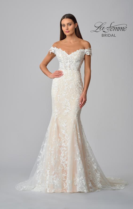 Picture of: Ornate Lace Wedding Dress with Off Shoulder Top in IINB, Style: B1014, Detail Picture 11