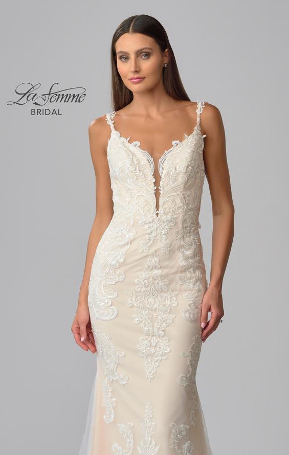 Picture of: Plunge Neck Bridal Dress with Stunning Lace Details in IINB, Style: B1053, Detail Picture 12