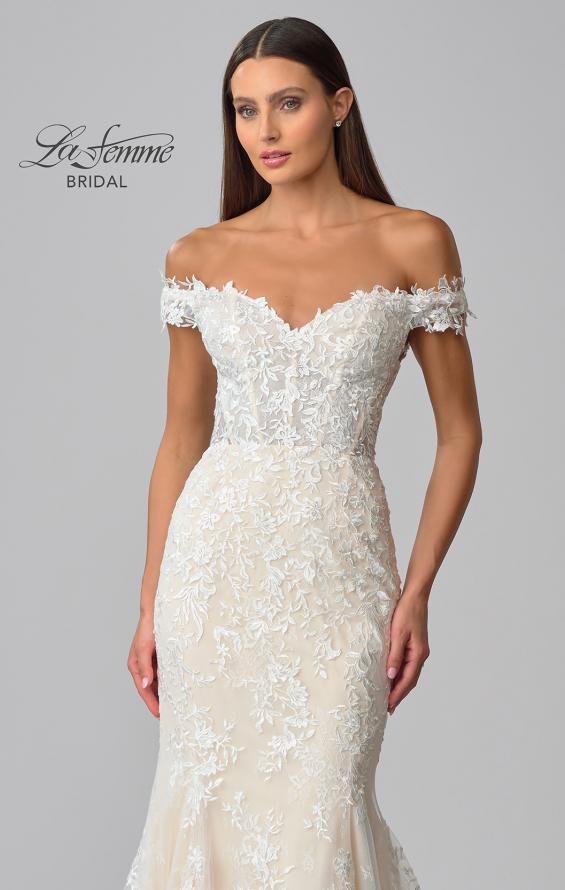 Picture of: Ornate Lace Wedding Dress with Off Shoulder Top in IINB, Style: B1014, Detail Picture 14