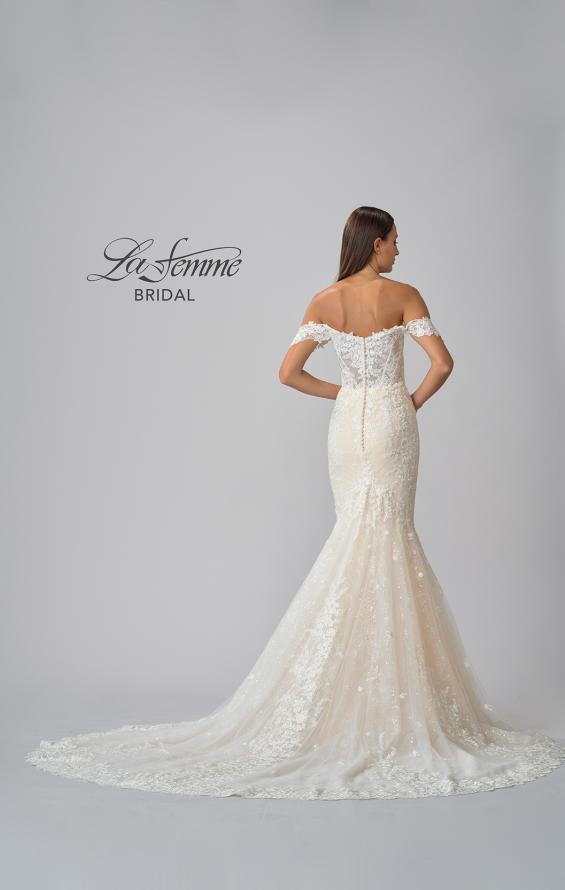 Picture of: Off the Shoulder Lace Deep V Wedding Gown in IINB, Style: B1016, Detail Picture 14