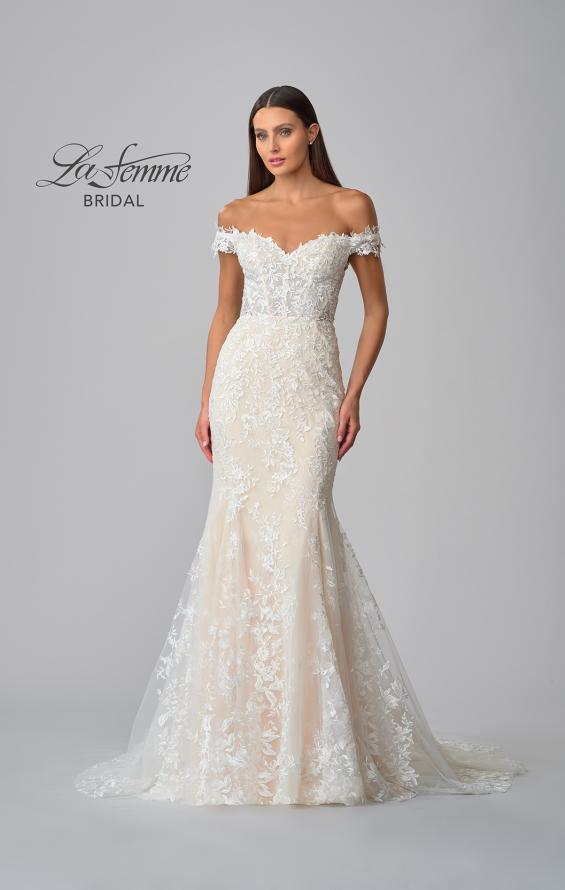 Picture of: Ornate Lace Wedding Dress with Off Shoulder Top in IINB, Style: B1014, Detail Picture 16