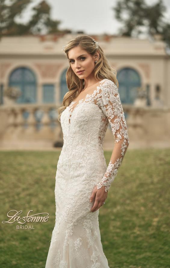Picture of: Long Sleeve Embellished Lace Trumpet Dress in IINB, Style: B1018, Detail Picture 3