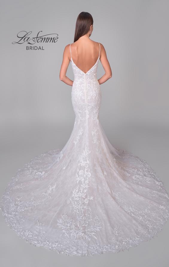 Picture of: Lace Plunge Neck Bridal Dress with Gorgeous Full Train in IINI, Style: B1216, Detail Picture 8