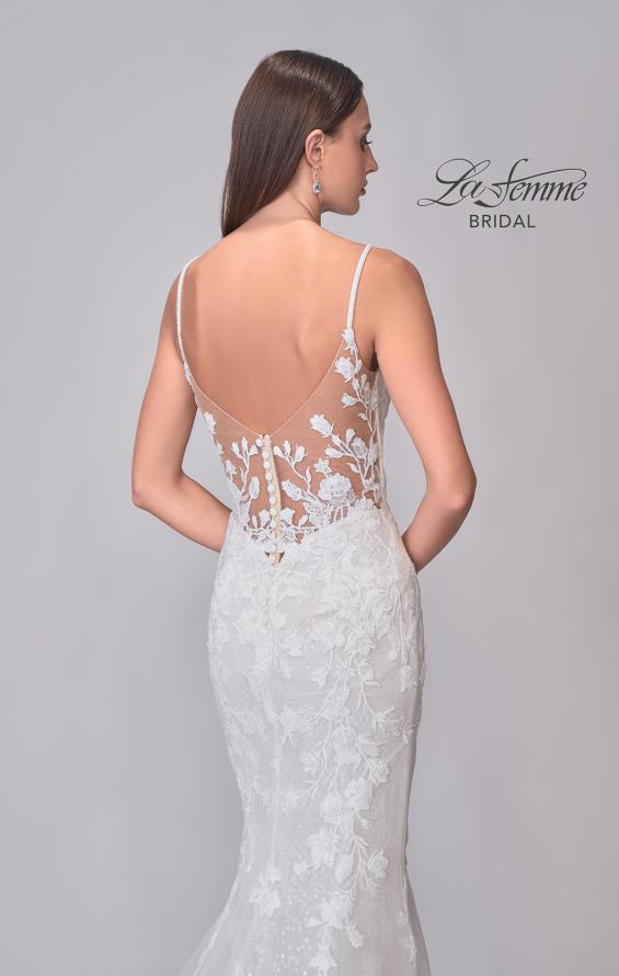 Picture of: V-Neck Lace Wedding Dress with Elegant Lace Trim Train in IINI, Style: B1286, Detail Picture 9