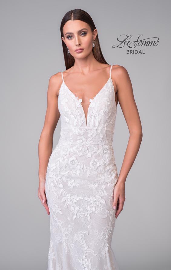 Picture of: Lace Plunge Neck Bridal Dress with Gorgeous Full Train in IINI, Style: B1216, Detail Picture 10