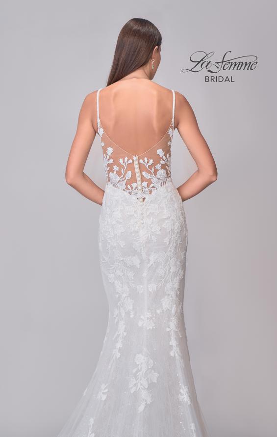 Picture of: V-Neck Lace Wedding Dress with Elegant Lace Trim Train in IINI, Style: B1286, Detail Picture 10