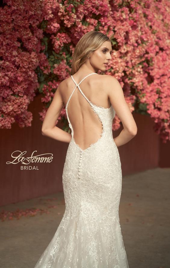 Picture of: Lace Trumpet Wedding Dress with Open Back in IINI, Style: B1010, Detail Picture 2