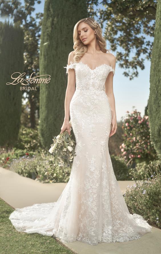 Picture of: Ornate Lace Wedding Dress with Off Shoulder Top in IINI, Style: B1014, Detail Picture 3
