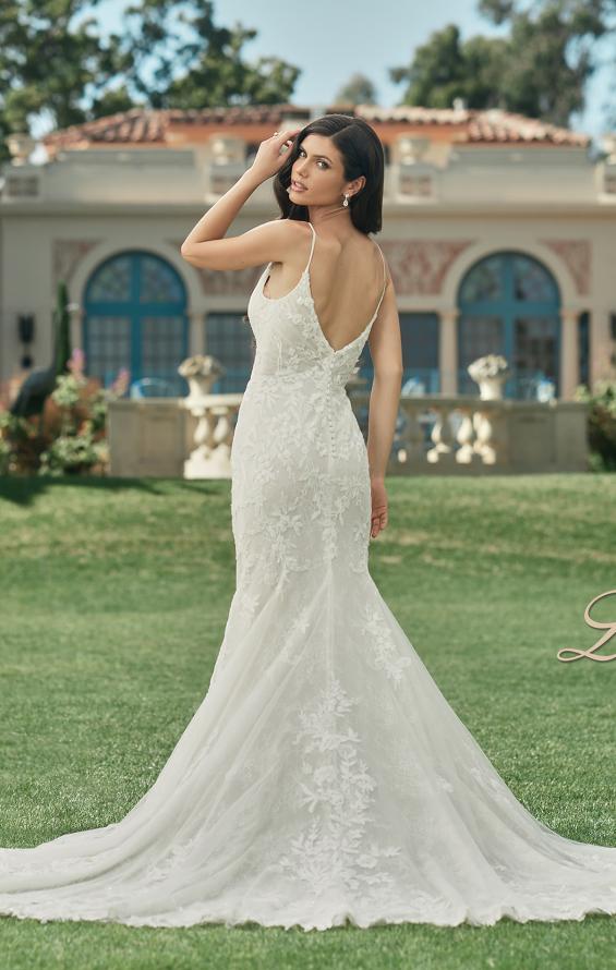 Picture of: Lace Plunge Neck Bridal Dress with Gorgeous Full Train in IINI, Style: B1216, Detail Picture 5, Landscape