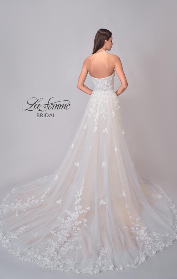 Picture of: Strapless Tulle and Lace A-Line Gown with High Slit and Sweetheart Neckline in IINI, Style: B1283, Detail Picture 5