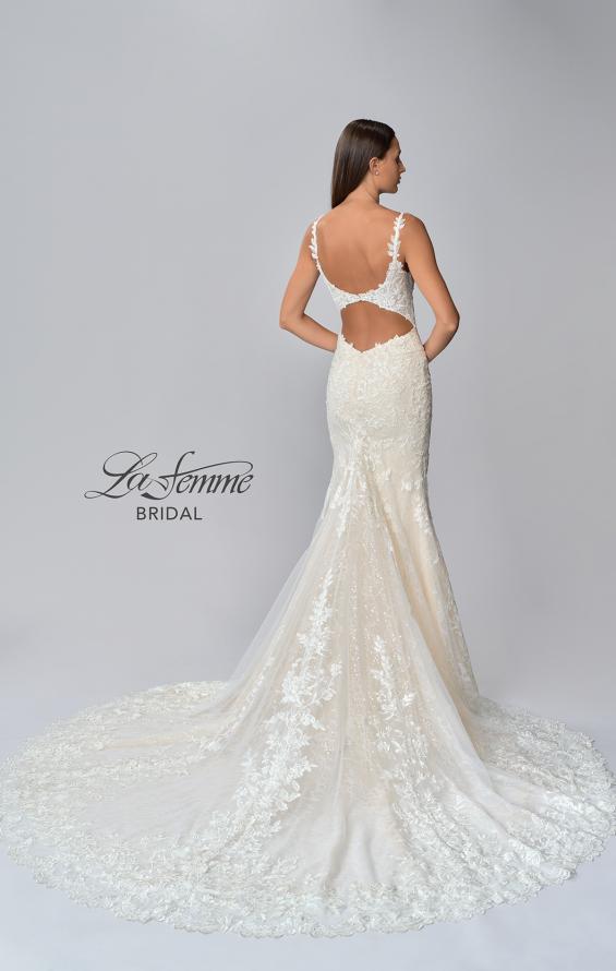 Picture of: Plunge Neck Gown with Illusion Lace Bodice in IINI, Style: B1081, Detail Picture 6