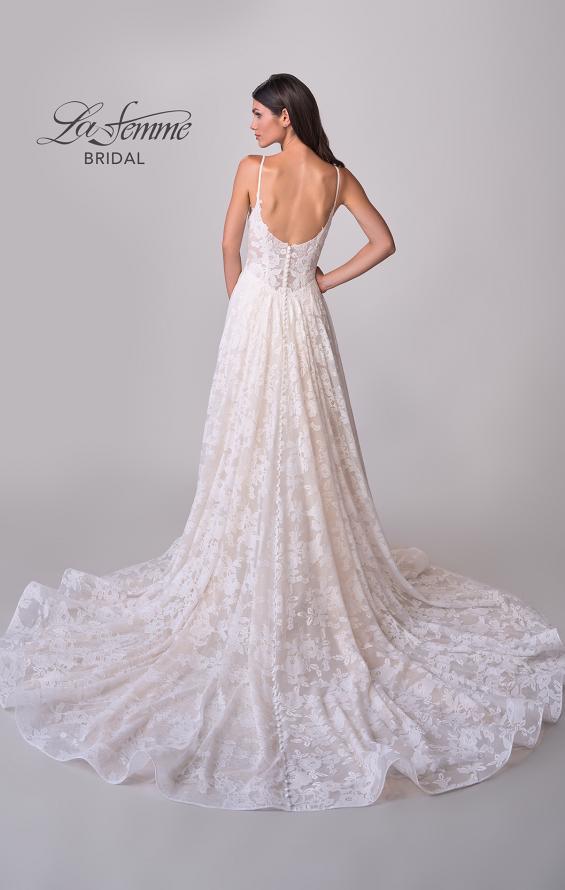 Picture of: Beautiful Lace A Line Wedding Gown with Deep V Illusion Neckline and Pockets in IINI, Style: B1338, Detail Picture 6