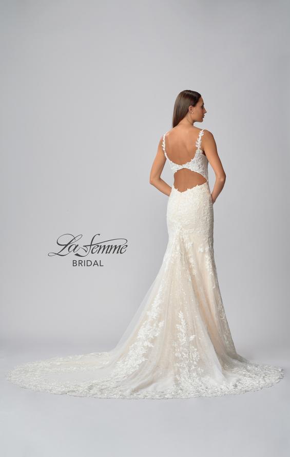 Picture of: Plunge Neck Gown with Illusion Lace Bodice in IINI, Style: B1081, Detail Picture 7
