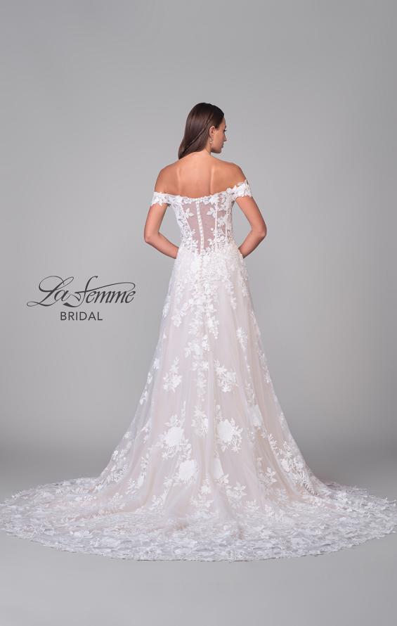 Picture of: Stunning Off the Shoulder Wedding Dress with Slit and Illusion Back in IINI, Style: B1223, Detail Picture 7