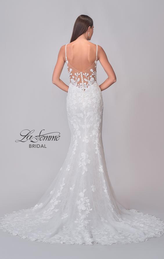 Picture of: V-Neck Lace Wedding Dress with Elegant Lace Trim Train in IINI, Style: B1286, Detail Picture 7