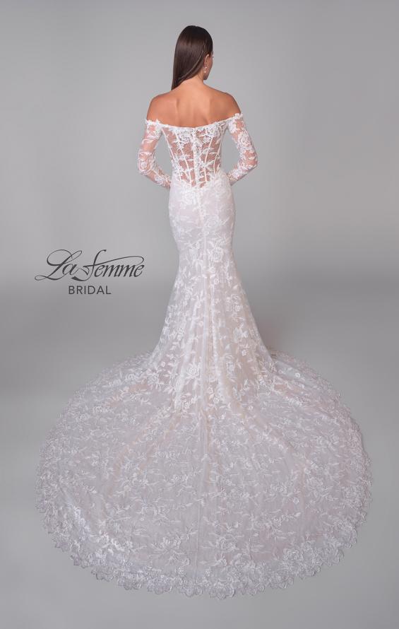 Picture of: Long Sleeve Off the Shoulder Lace Gown with Illusion Back in IINII, Style: B1175, Detail Picture 8