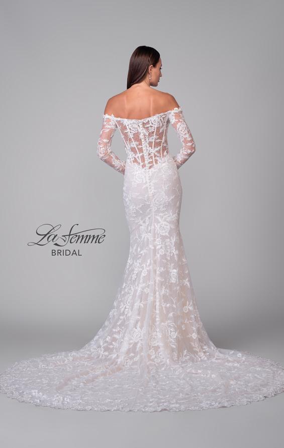 Picture of: Long Sleeve Off the Shoulder Lace Gown with Illusion Back in IINII, Style: B1175, Detail Picture 9