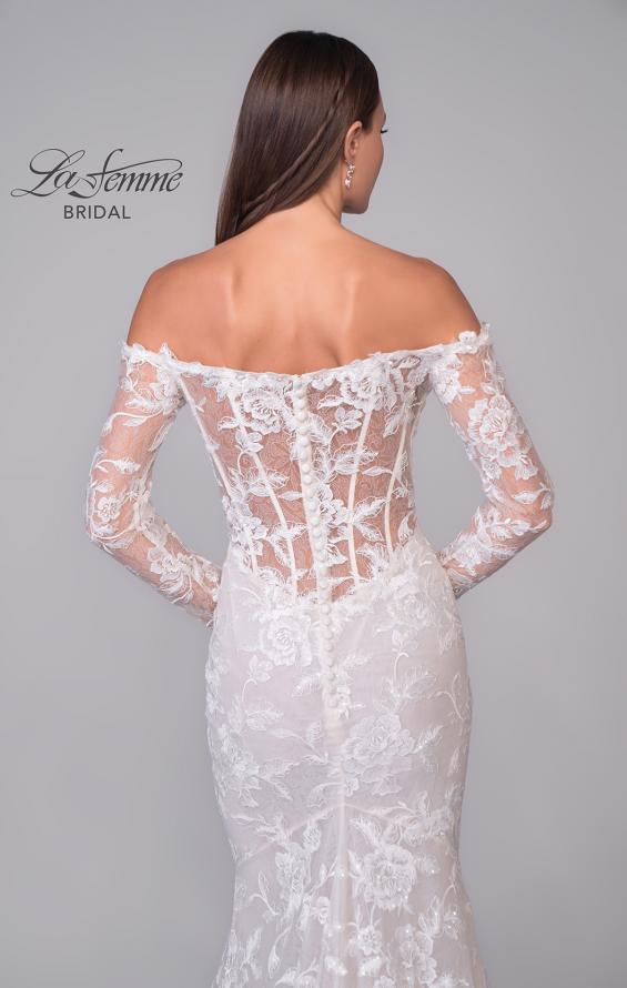 Picture of: Long Sleeve Off the Shoulder Lace Gown with Illusion Back in IINII, Style: B1175, Detail Picture 11