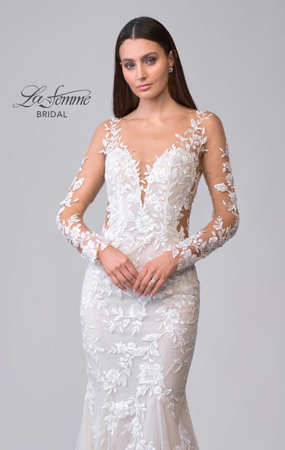 Picture of: Long Sleeve Dress with Illusion Lace Details and Buttons in IINII, Style: B1242, Detail Picture 12