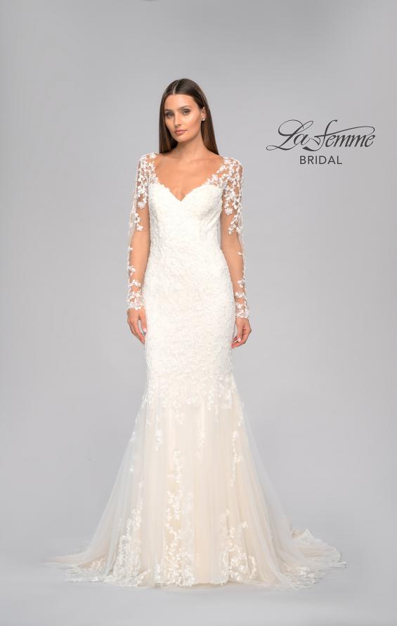 Picture of: Mermaid Dress with Stunning Lace and Sheer Sleeves in ILI, Style: B1091, Detail Picture 9