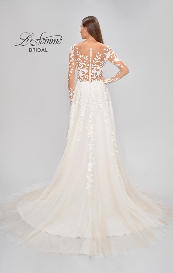 Picture of: Bridal Gown with Sheer Lace Sleeves and Buttons in ILI, Style: B1086, Detail Picture 10