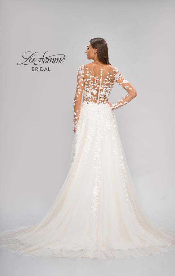 Picture of: Bridal Gown with Sheer Lace Sleeves and Buttons in ILI, Style: B1086, Detail Picture 11