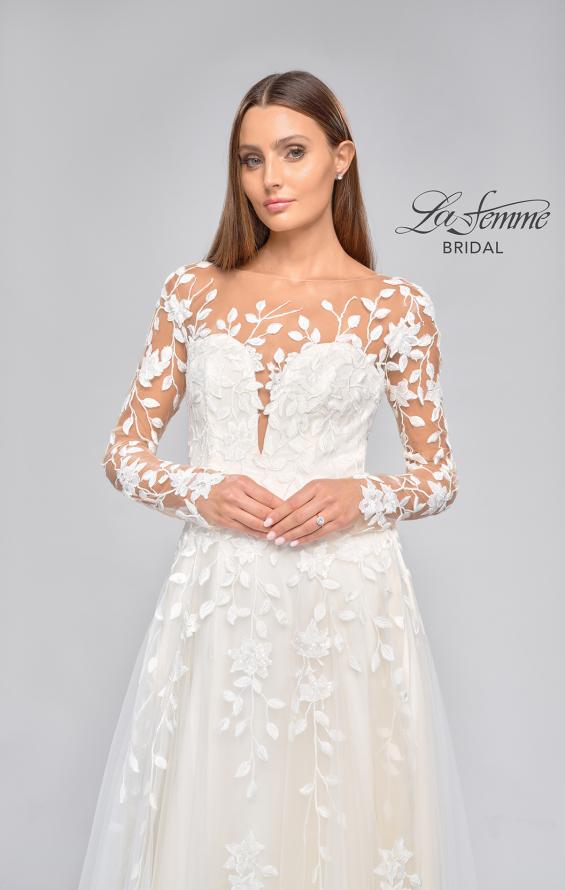 Picture of: Bridal Gown with Sheer Lace Sleeves and Buttons in ILI, Style: B1086, Detail Picture 12