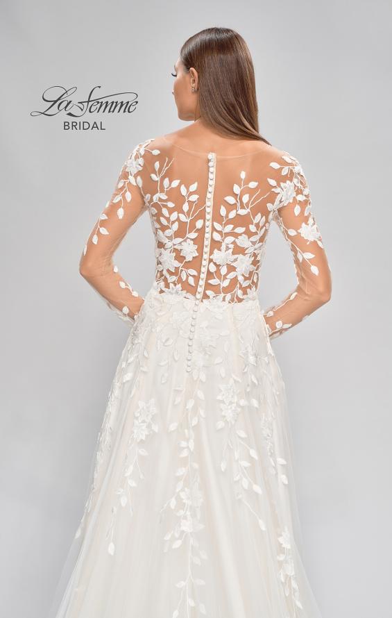 Picture of: Bridal Gown with Sheer Lace Sleeves and Buttons in ILI, Style: B1086, Detail Picture 13