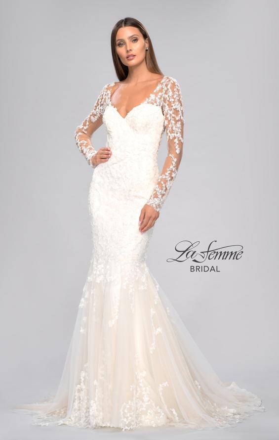 Picture of: Mermaid Dress with Stunning Lace and Sheer Sleeves in ILI, Style: B1091, Detail Picture 13