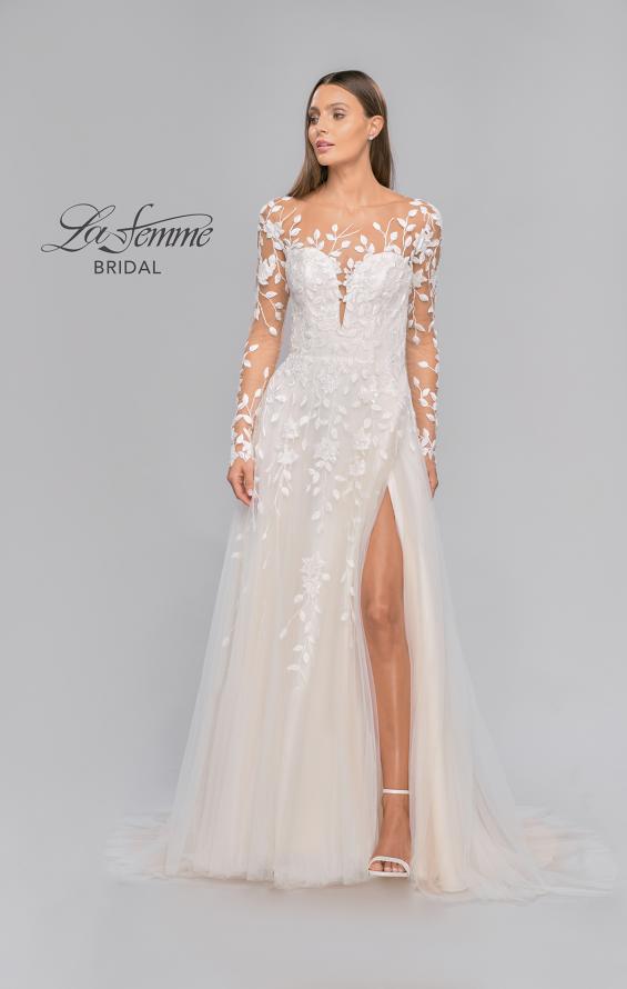 Picture of: Bridal Gown with Sheer Lace Sleeves and Buttons in ILI, Style: B1086, Detail Picture 14