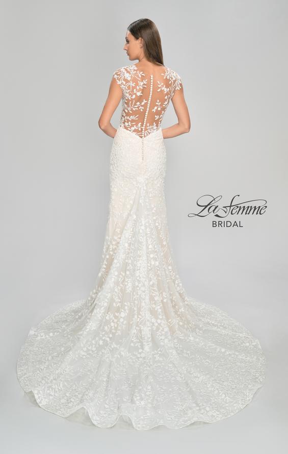 Picture of: Illusion Lace Gown with Trumpet Skirt and Buttons in ILI, Style: B1074, Detail Picture 6