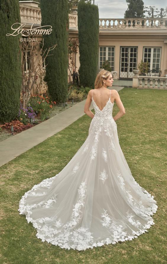 Picture of: Elegant Ball Gown with Slit and Lace Applique in ILII, Style: B1164, Back Picture
