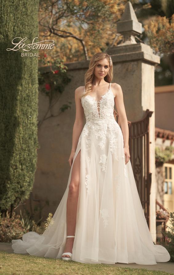 Picture of: A-Line Lace and Tulle Gown with Tie Back in ILIII, Style: B1205, Main Picture