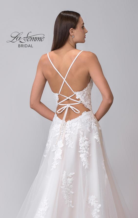 Picture of: A-Line Lace and Tulle Gown with Tie Back in ILIII, Style: B1205, Detail Picture 8